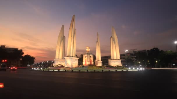 Bangkok Tayland Daki Demokrasi Anıtı Nın Zaman Aşımı — Stok video