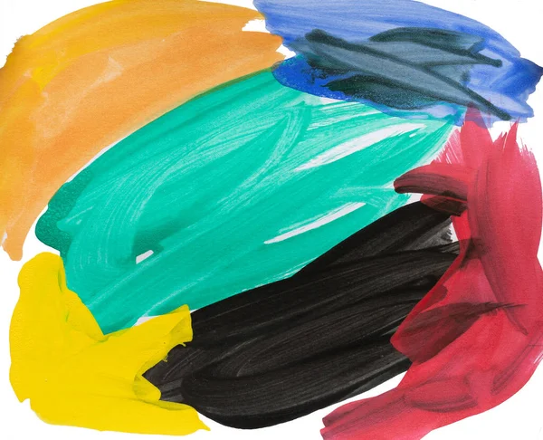 Pintura Colorida Acuarela Sobre Fondo Blanco —  Fotos de Stock
