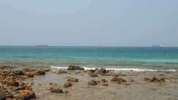 Lapso Tiempo Del Mar Roca Playa — Vídeo de stock