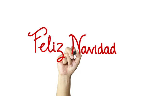 Feliz Navidad - іспанському тексті руки написання — стокове фото