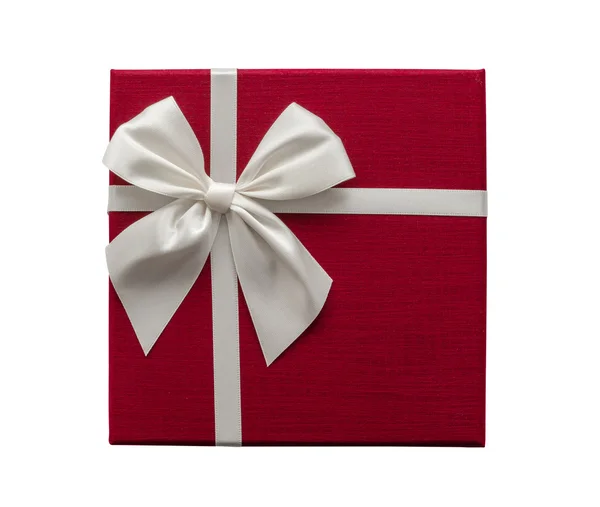 Boîte cadeau isolée rouge — Photo