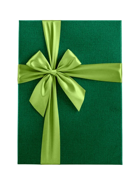 緑のクリスマス プレゼント分離トップ ビュー — ストック写真
