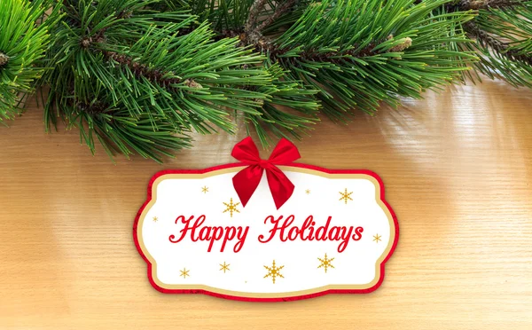 Greeting card pine branches — Stock Photo, Image