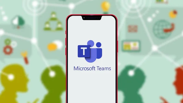 Microsoft Teams Ist Eine Einheitliche Kommunikations Und Kollaborationsplattform Die Beharrlichen — Stockfoto