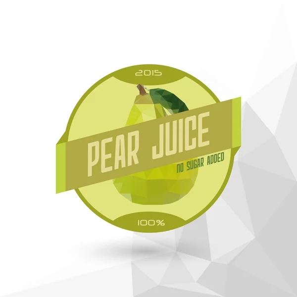 Juice Label " Pear Juice " — Stock Vector