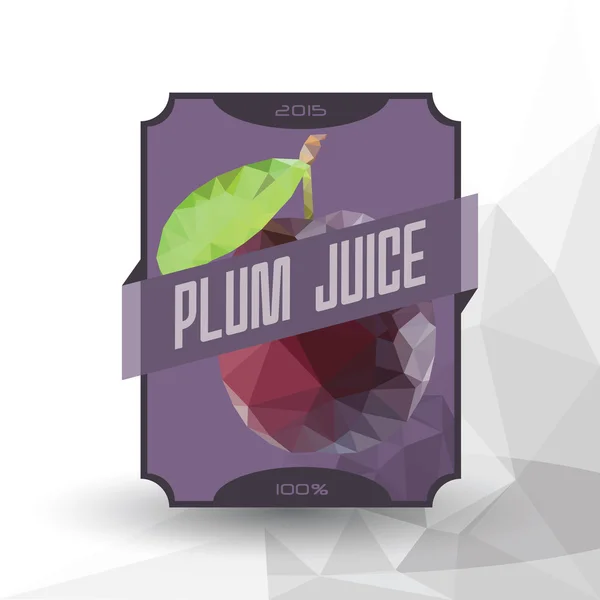 Juice Label " Plum Juice " — Stock Vector