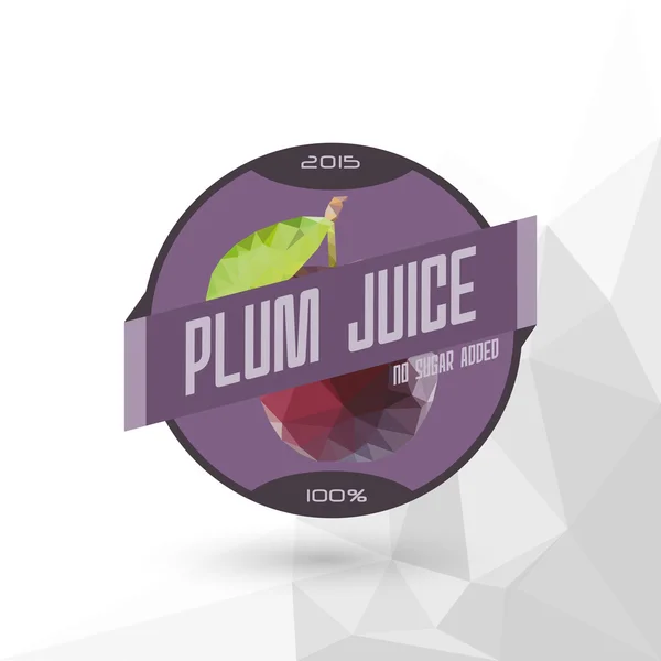 Juice Label " Plum Juice " — Stock Vector