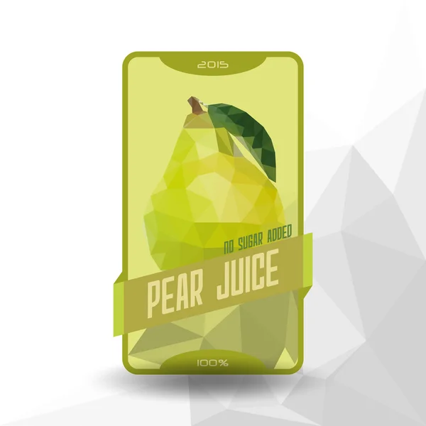 Juice Label " Pear Juice " — Stock Vector