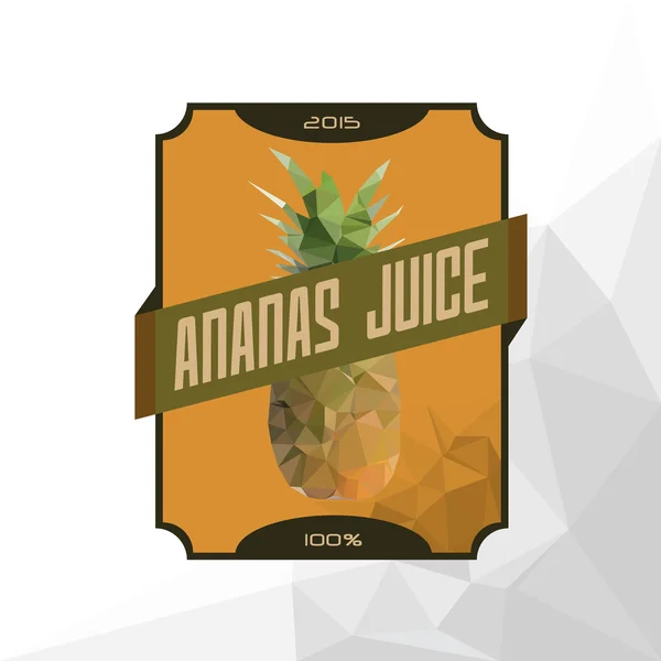 Juice Label -  " Pineapple Juice " — Stock Vector