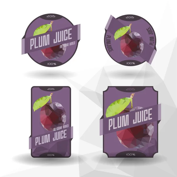 Juice Label - "Plum Juice  " — стоковый вектор