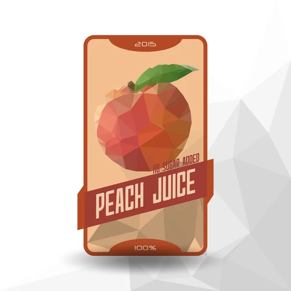 Juice Label " Peach Juice " — Stock Vector