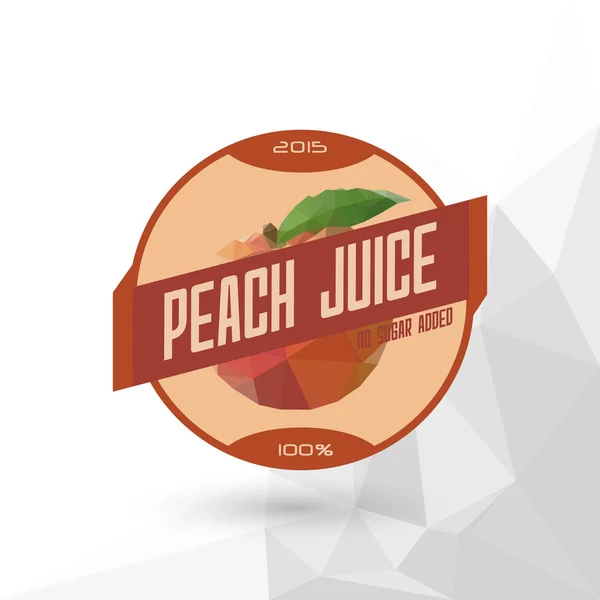 Juice Label " Peach Juice " — Stock Vector