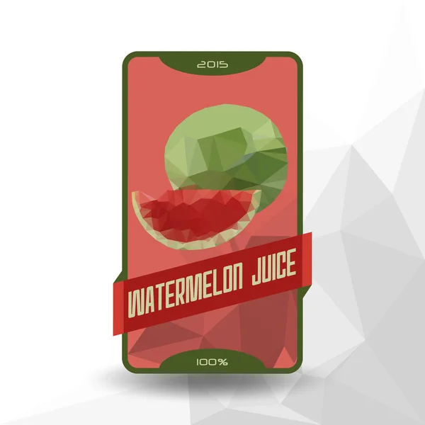 Juice Label " Watermelon Juice " — Stock Vector