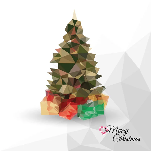 Saludo árbol de Navidad — Vector de stock