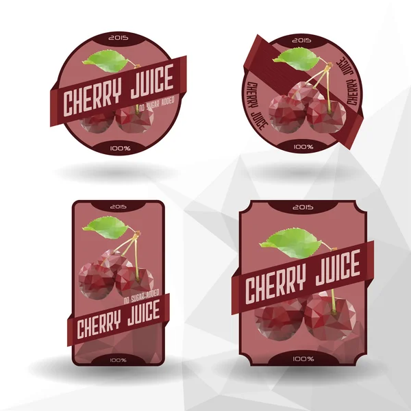 Juice Label  - " Cherry Juice " — Stock Vector