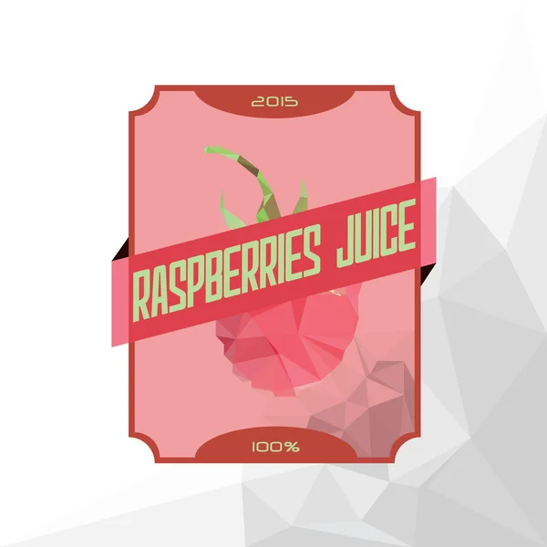 Juice Label " Raspberries Juice " — Stock Vector