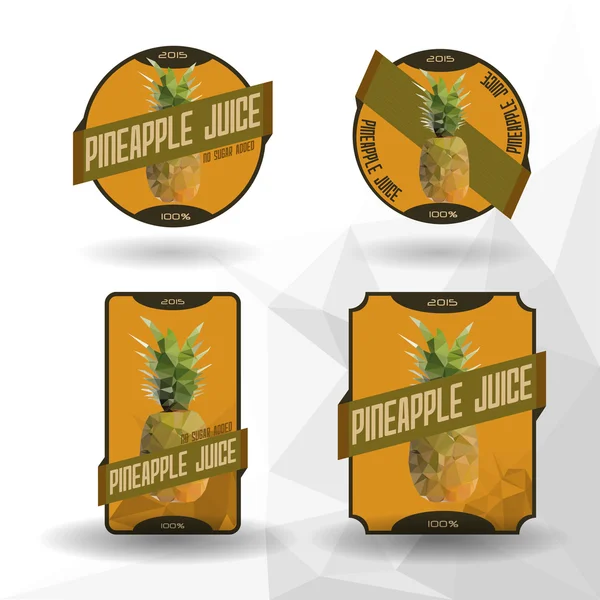 Juice Label  - " Pineapple Juice " — Stock Vector