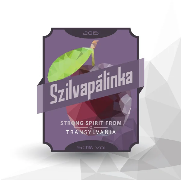 Firewater Label  " Szilvapalinka " — Stock Vector