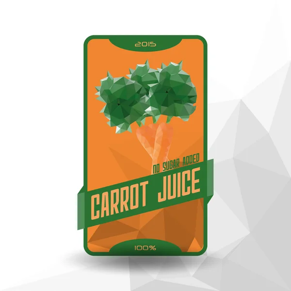 Juice Label " Carrot Juice " — Stock Vector