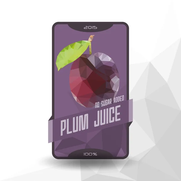 Juice Label " Plum Juice " — Stock Vector