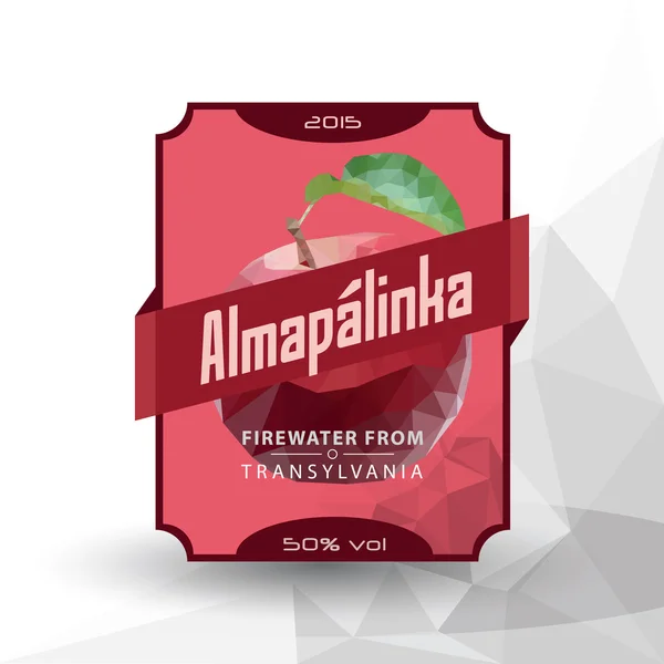 Etiqueta de agua de fuego "Almapalinka  " — Archivo Imágenes Vectoriales