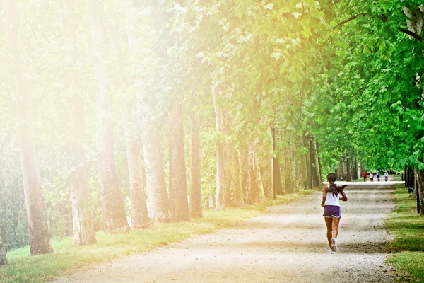 Hardlopen in het park Stockfoto