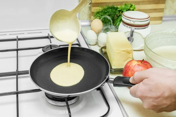 Kochen Pfannkuchen Frühstück — Stockfoto