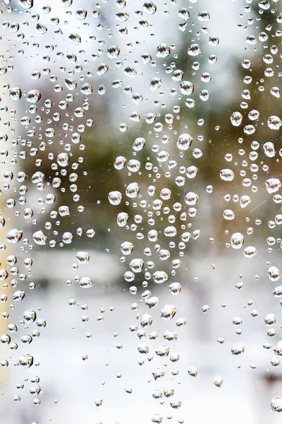 Gocce d'acqua su vetro — Foto Stock