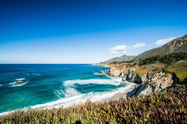 Kaliforniya 'daki Big Sur Pasifik Okyanusu kıyısı.