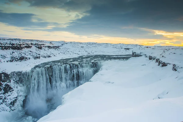 Uma Das Cachoeiras Mais Poderosas Europa Paisagem Inverno — Fotografia de Stock
