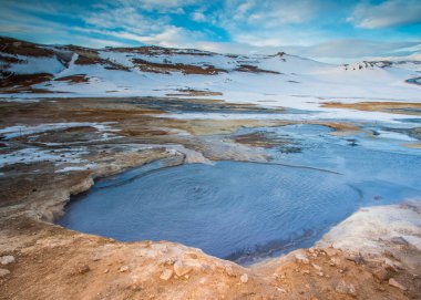 Kış boyunca İzlanda, Myvatn 'da Hver.