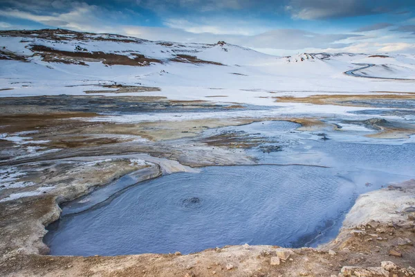 アイスランドの冬の間のミヴァトンのヘヴァー — ストック写真
