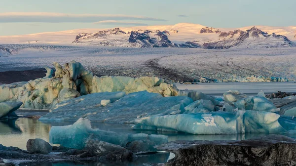 Islândia Jokulsarlon Glacier Lagoon Icebergs Flutuando Paisagem Livre Incrível — Fotografia de Stock