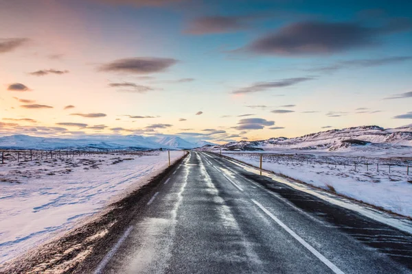 Islandia Góry Lendscae Zimą — Zdjęcie stockowe