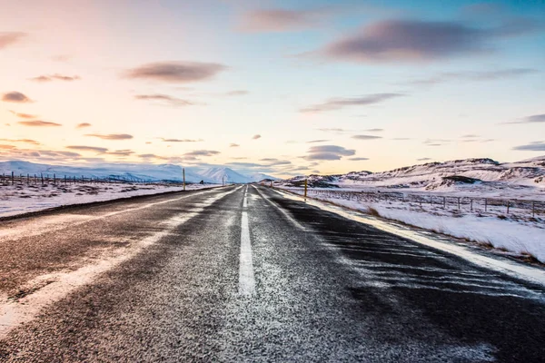 Islandia Góry Lendscae Zimą — Zdjęcie stockowe