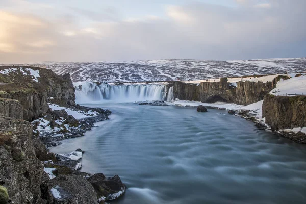 Godafoss Waterfall Στον Ποταμό Skjalfandafljot Ισλανδία Ευρώπη — Φωτογραφία Αρχείου