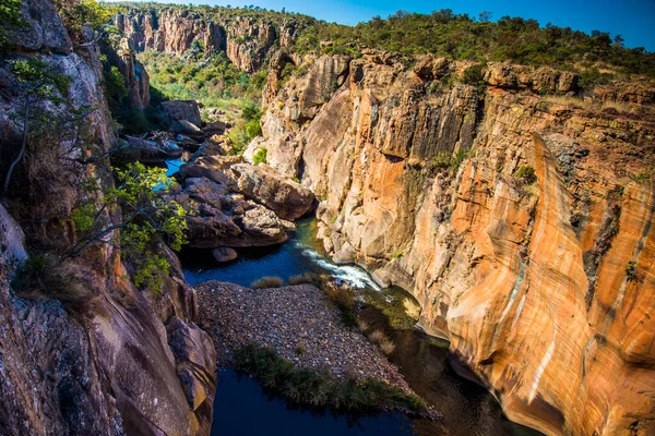 Rotsformatie Bourke Luck Potholes Blyde Canyon Reserve Mpumalanga Zuid Afrika — Stockfoto