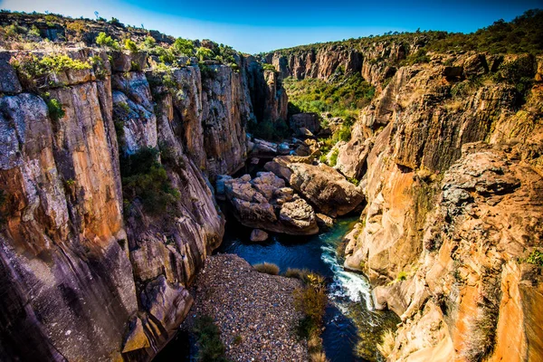 Skalní Formace Bourkeho Štěstěnách Kaňonové Rezervaci Blyde Mpumalanze Jižní Africe — Stock fotografie