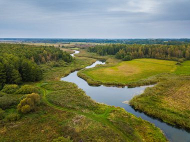 Polonya Podlasie 'sinde Biebrza ile manzara
