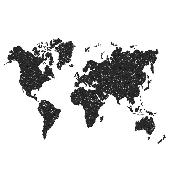 Χέρι σκίτσο χάρτη του κόσμου — Διανυσματικό Αρχείο
