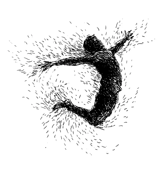 Hand drawing jumping man — Stock Vector