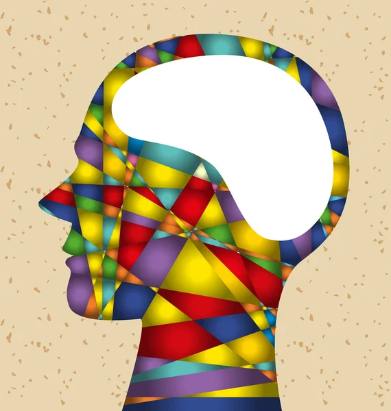 Абстрактная голова с мозгом — стоковый вектор