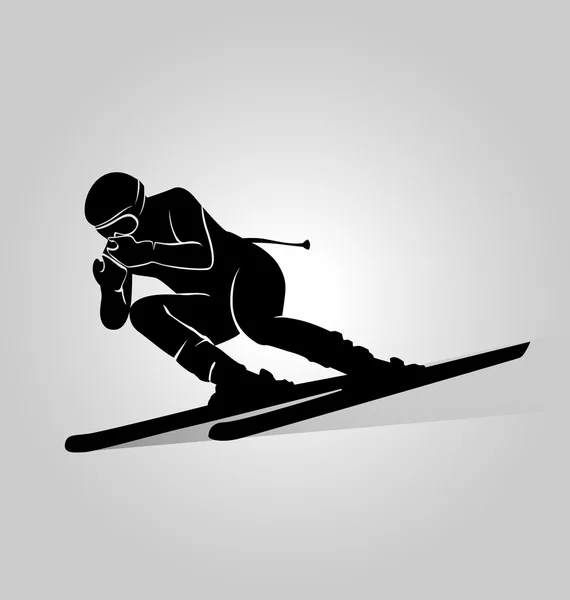 Vektor Silhouette Skifahrer — Stockvektor