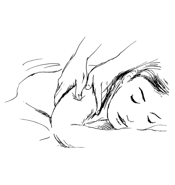 Hand sketch massage — Stock Vector