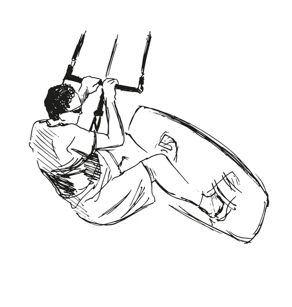 Ручний ескіз Kite Surfer — стоковий вектор