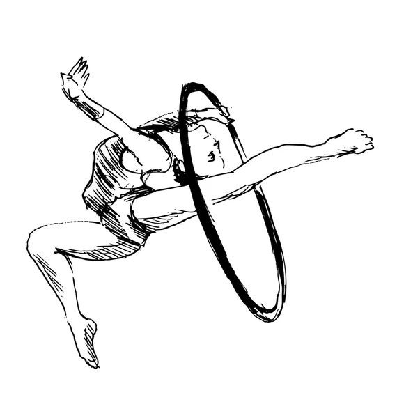 Mano boceto gimnasta — Archivo Imágenes Vectoriales