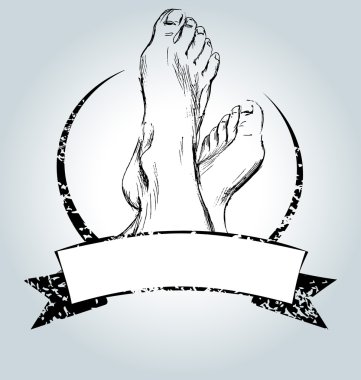 Vektör vintage etiket ayaklı