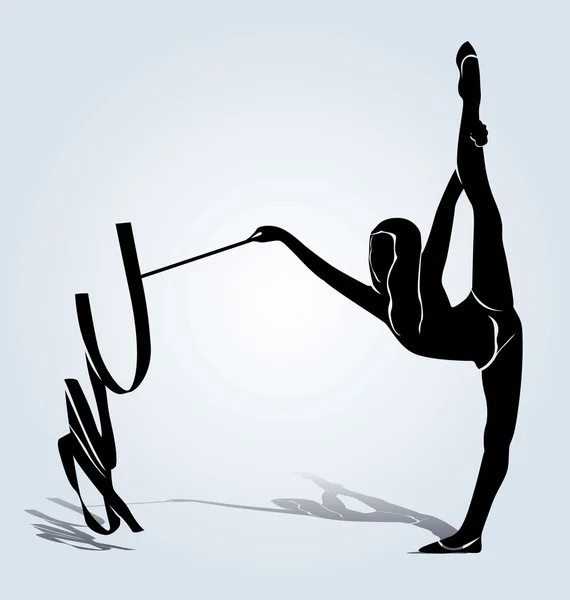 Vector silhouette gymnast — Stock Vector