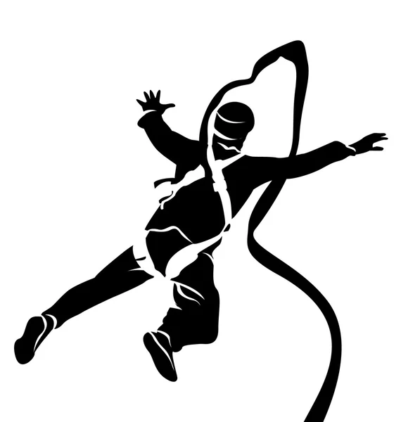 Vektor Silhouette von Bungee Jumper — Stockvektor