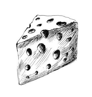 El kroki bir parça peynir